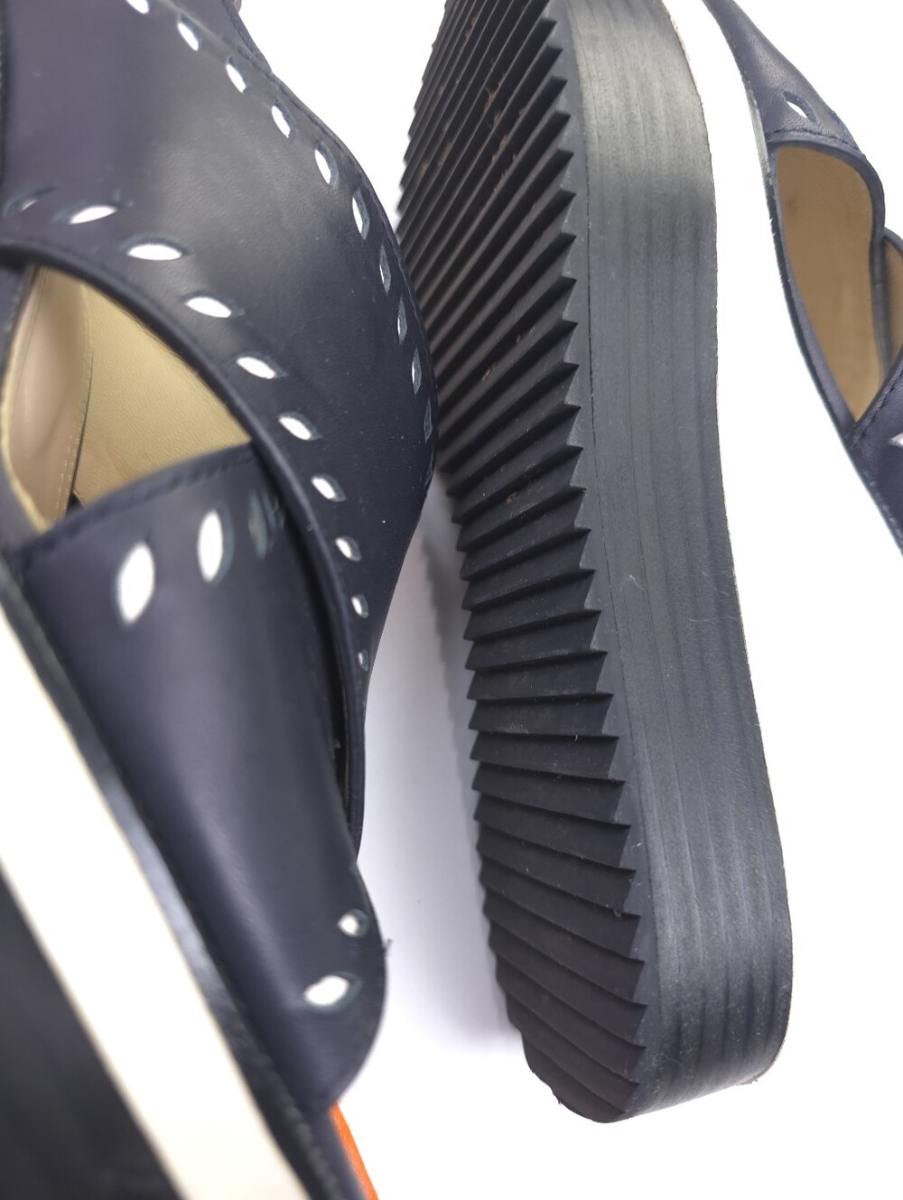Jill Sanders Women's Crisscross Platform Wedge Sandals Sz 38½m - Picture 13 of 13